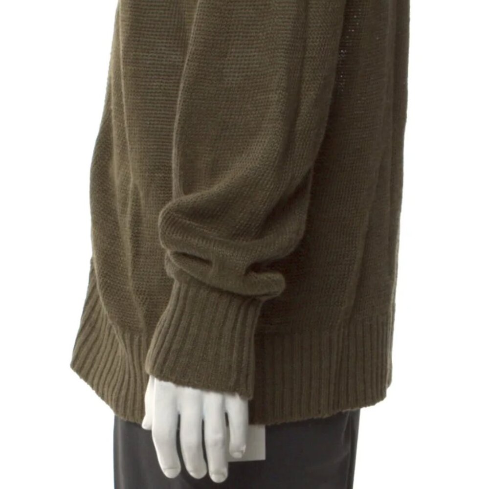 Inis Meain Meáin Linen Mock Neck Zip Up Cardigan Green Long Sleeve Size Large L - Picture 6 of 9